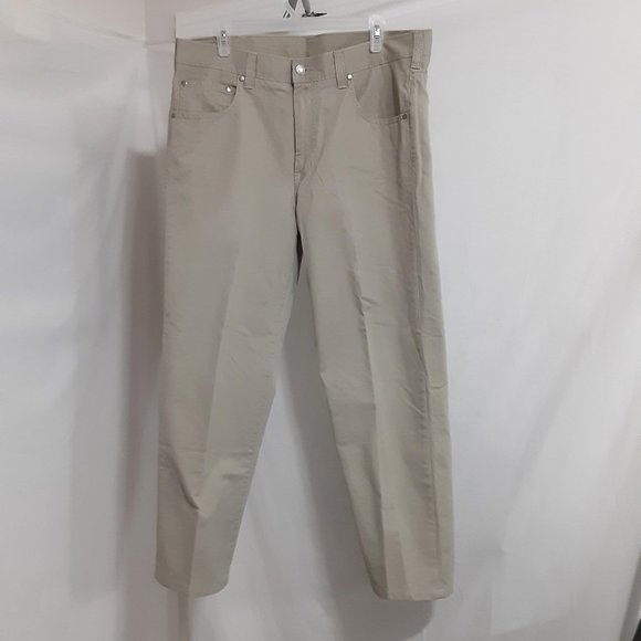 Perry Ellis Portfolio Mens Jean Chinos Size 36 x 32 Straight Leg Flat Front Soft - Picture 1 of 4